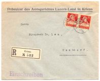 W.Tell: Brief Kriens - Hochdorf 1928, SPEZIAL